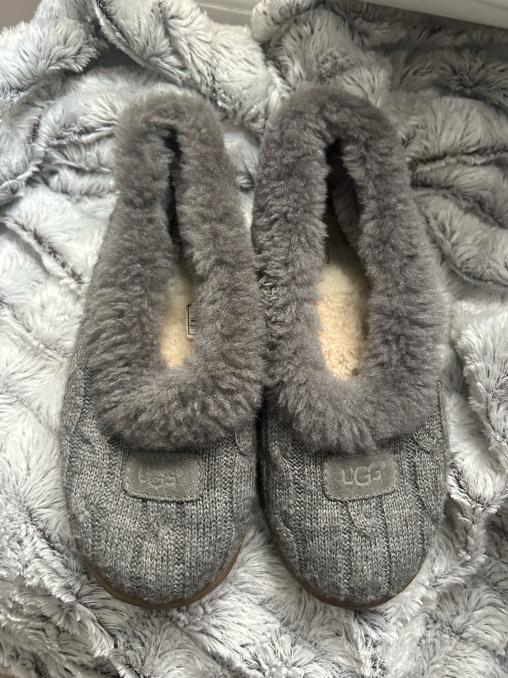 UGG Australia Rylan Cable Knit Slipper Charcoal Grey; Size 8